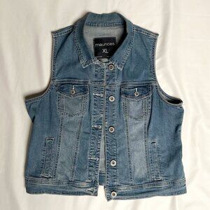 MAURICES Faded Denim Vest (XL)